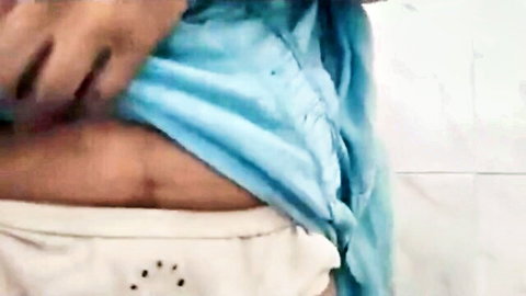 Indian babe exposing perky boobs and masturbating in blue top