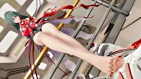 Phrolova from Wuthering Waves in sexy anime pose with feet and legs exposed