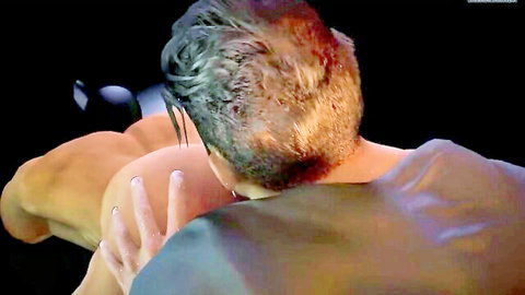 Muscular men in intense gay anal sex from behind