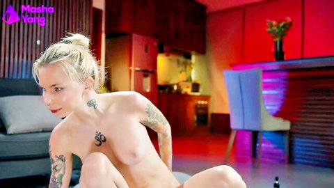 Mashayang tattooed blonde nude solo cam show