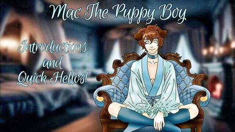 Mac the Puppy Boy in seductive open kimono ASMR pose, trans FtoM