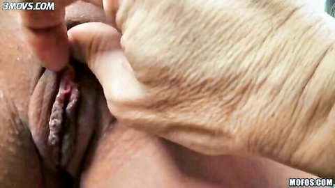 Maria Fiori close-up spread pussy fingering in Mofos video
