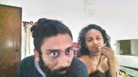 Desi stepaunt smoking seductively with step-nephew after party tease
