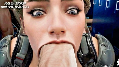 Wide-eyed blonde in sci-fi helmet gags on deep hand-throat stretch with bulging eyes and drool