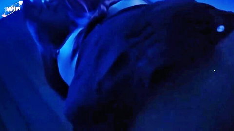 Curvy woman in blue lingerie bent over for insatiable anal toy JOI