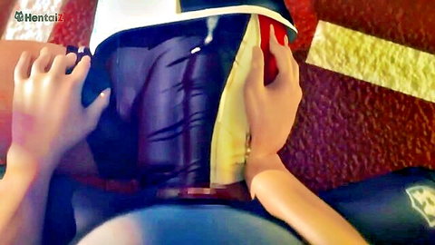 Hentai animated girl pulls aside panties exposing pussy in POV solo