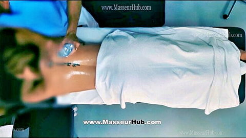 American MILF receives oily back massage from perverted masseur