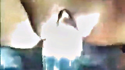 Blurry abstract white figure in mysterious adult scene