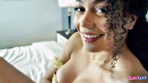 Sultry Mirage Desire teasing with big ebony tits