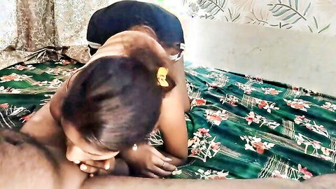 Indian Bhabhi Priya deepthroating neighbor's friend in homemade amateur blowjob