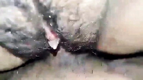 Closeup of Nepali hairy pussy being penetrated during sex