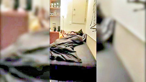 Korean hotwife caught on hidden camera in steamy guest room encounter