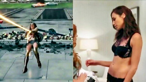 Superheroine in action costume vs seductive black lace lingerie