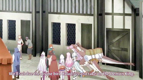 Anime harem girls subdue divine bird Caladrius in fantasy quest