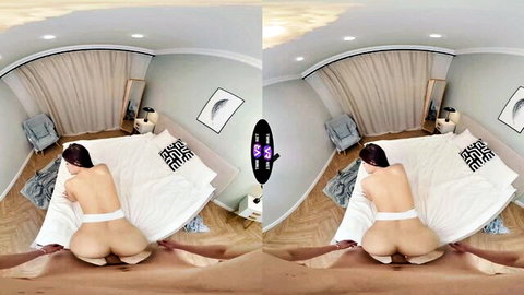 Petite brunette Viola Weber nude ass up in VR porn