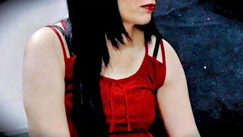 Seductive Indian girl in red tank top from Desi Chudai boss video