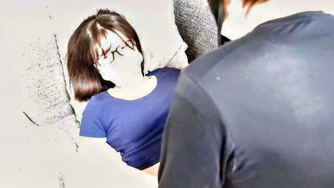 Asian amateur with glasses giving blowjob in POV oral scene HD
