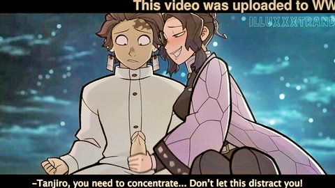 Shinobu Kocho handjobs Tanjiro Kamado in Demon Slayer hentai