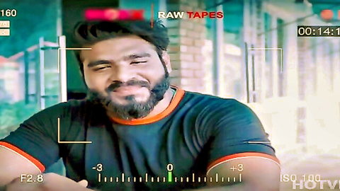 Bearded Indian man smiling in casual shirt, MoodX Hindi hot short film teaser