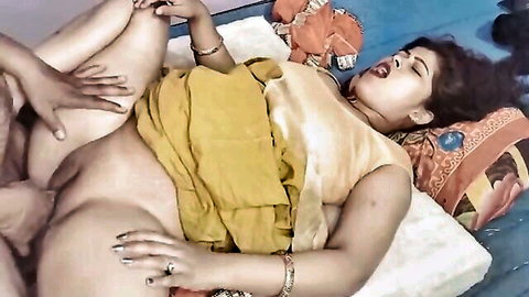 Curvy Indian stepsister with big ass groped and exposed in yellow dress