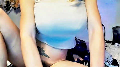 Zzarraa Czech blonde cam girl in tight top with hip tattoos