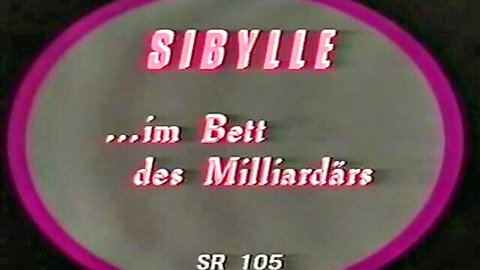 Vintage German porn title screen Sibylle im Bett des Milliardärs retro adult movie poster