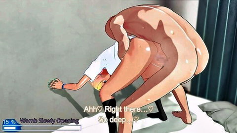 Anime NTR girlfriend cheating in deep doggy style penetration