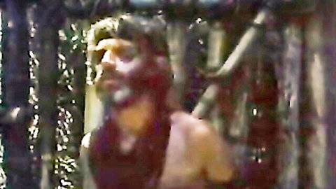 Vintage Tanya's Island 1980 topless blonde babe in jungle bondage