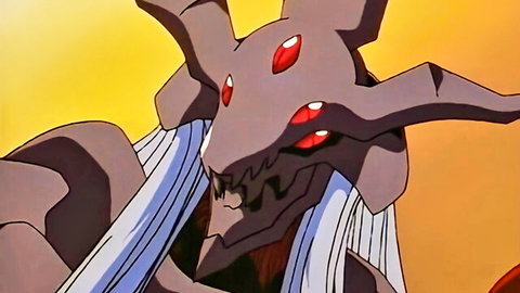 Anime demon with red eyes and horns in Beyond Ep.2 hentai scene
