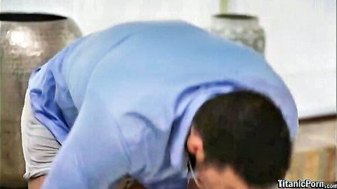 Eveline Dellai bent over in hot European 3way with Ariela Donovan