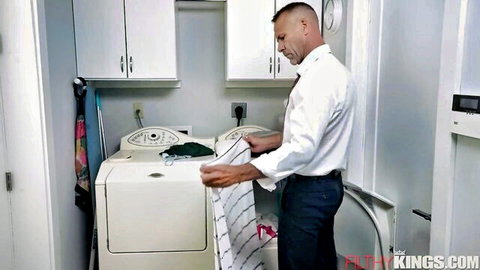 Filthy Rich and Skyla Sun in steamy laundry room pounding scene