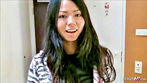 Jureka del Mar, Thai college teen smiling in zebra cardigan, amateur vibe
