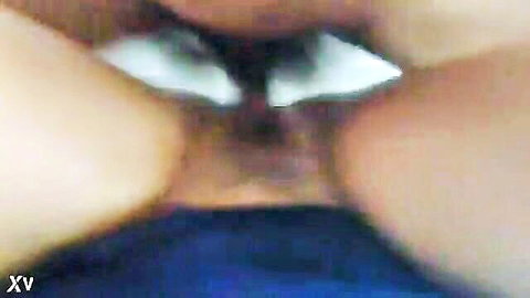 Thai close-up of spread wet pussy in amateur POV