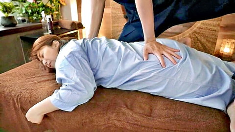 Yukari Orihara busty Asian receiving sensual back and butt massage