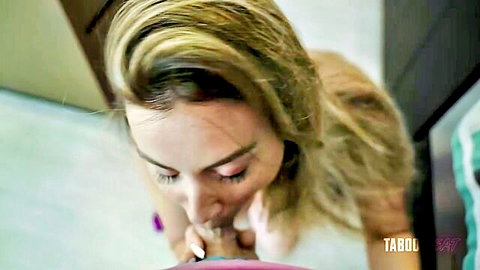Coco Vandi blonde MILF giving intense blowjob in stepmom scene
