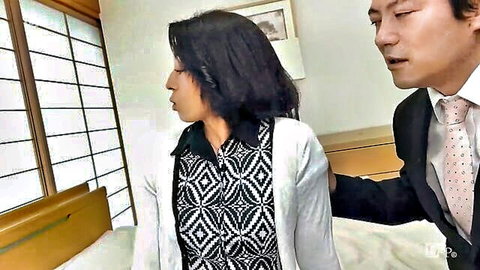 Maria Sendo as seductive married woman in white blazer, man touching her shoulder