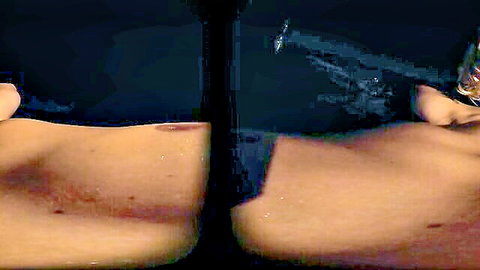 Anya Olsen topless with red mark on pale skin in dark erotic ASMR scene