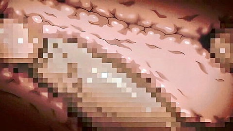 Pixelated hentai close-up of wet pussy with penetration and fluids