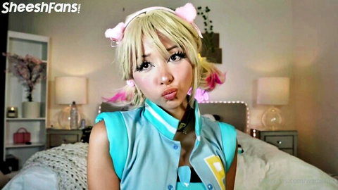 Waifumiia in kawaii cosplay striped socks outfit teasing solo OnlyFans