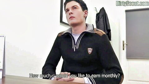 Young man in casual jacket during earnings interview, amateur style