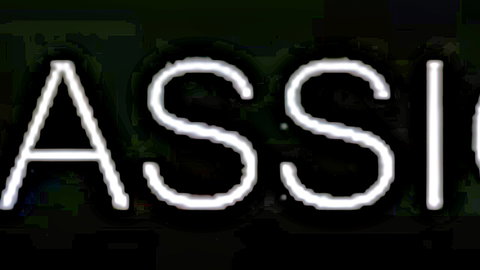 Bold white ASSASSIN text glowing on black background
