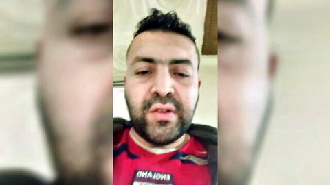 Bearded Middle Eastern man in red shirt, MilfAnaliz emergency stop scene