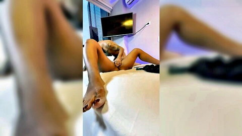 Leyne Rodriguez nude solo masturbation with legs spread