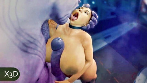 Curvy goddess craves massive monster cocks in intense oral tentacle sex