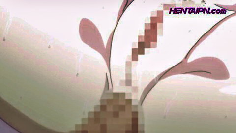 Hentai close-up of pink pussy creampied with thick cum dripping from penetrated hole