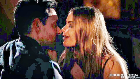 Anna Claire Clouds shares intense kiss in steamy MMF threesome scene