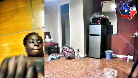 Ebony thot solo masturbation and dancing in Texas amateur video