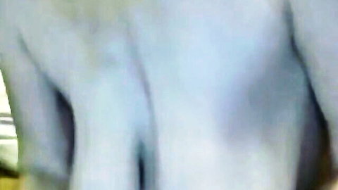 Blurry closeup of mature woman's shaved pussy exposed with light blue panties pulled aside and legs spread wide