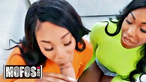 Lala Ivey and Nadia Jay sharing Will Pounder's big dick in steamy threesome