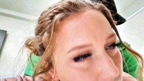 Febby Twigs blonde model seductive close-up gaze in intimate scene